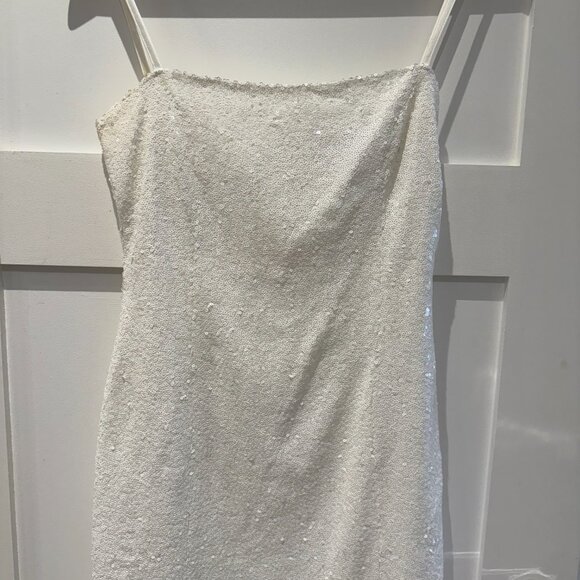 White Sequin Mini Dress - Picture 4 of 6